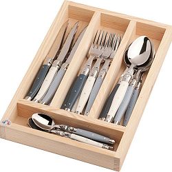 Sada 24 příborů z nerezové oceli v dřevěném balení Jean Dubost Atelier