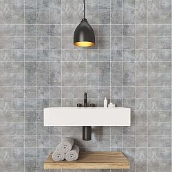 Sada 24 samolepek na zeď Ambiance Grey Cloudy, 20 x 20 cm