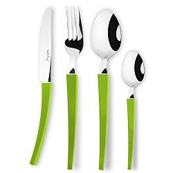 Sada 24 zelených příborů se stojanem Vialli Design  Mia