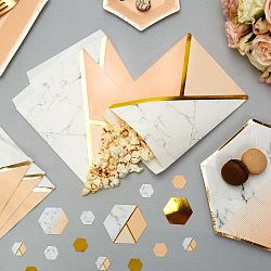 Sada 25 papírových sáčků Neviti Gold Colour Block Marble