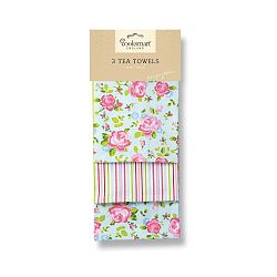Sada 3 bavlněných utěrek Cooksmart England Florals