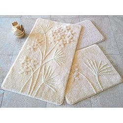 Sada 3 béžových předložek do koupelny Alessia Flowers