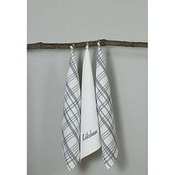 Sada 3 bílo-šedých kuchyňských utěrek My Home Plus Kitchen, 50 x 70 cm