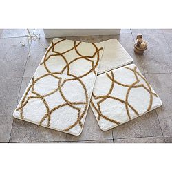 Sada 3 bílo-zlatých předložek do koupelny Alessia Bonita