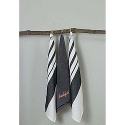 Sada 3 černo-bílých kuchyňských utěrek My Home Plus Breakfast, 50 x 70 cm