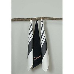 Sada 3 černo-bílých kuchyňských utěrek My Home Plus Dinner, 50 x 70 cm