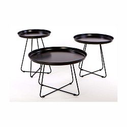 Sada 3 černých kovových konferenčních stolků Nørdifra Pogorze