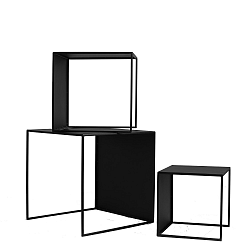 Sada 3 černých odkládacích stolků Custom Form 2Wall