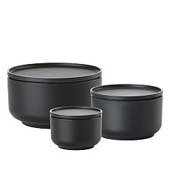 Sada 3 černých servírovacích misek s víkem Zone Melli