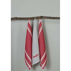 Sada 3 červeno-bílých kuchyňských utěrek My Home Plus Breakfast, 50 x 70 cm