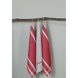 Sada 3 červeno-bílých kuchyňských utěrek My Home Plus Dinner, 50 x 70 cm