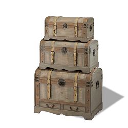 Sada 3 dřevěných dekorativních truhlic Knuds Trunks Countryside