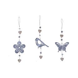 Sada 3 dřevěných závěsných dekoracích s motivem jara Ego Dekor, 12 x 30 cm