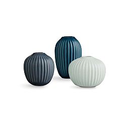 Sada 3 kameninových váz Kähler Design Hammershoi Miniature Cold Palette
