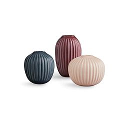 Sada 3 kameninových váz Kähler Design Hammershoi Miniature Warm Palette