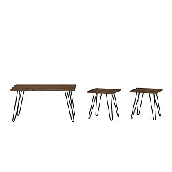 Sada 3 konferenčních stolků v ořechovém dekoru Seren