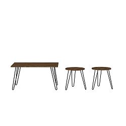 Sada 3 konferenčních stolků v ořechovém dekoru Zeren