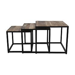 Sada 3 konferenčních stolků z mangového dřeva HSM collection Dalai