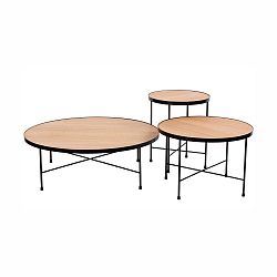 Sada 3 konferenčních stolků ze dřeva a oceli Nørdifra Tre