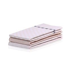 Sada 3 krémově bílých bavlněných utěrek DecoKing Louie, 50 x 70 cm