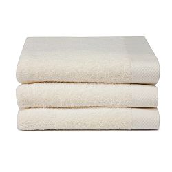 Sada 3 krémových ručníků Seahorse Pure, 60 x 110 cm