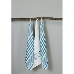 Sada 3 modro-bílých kuchyňských utěrek My Home Plus Fish, 50 x 70 cm