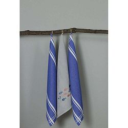 Sada 3 modro-šedých kuchyňských utěrek My Home Plus Fish, 50 x 70 cm