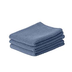 Sada 3 modrých bavlněných kuchyňských utěrek Zone Prado, 27 x 27 cm