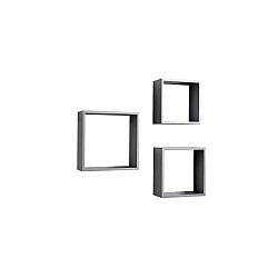 Sada 3 nástěnných poliček Intertrade ShelvyCub Dark
