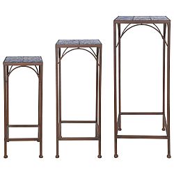 Sada 3 odkládacích stolků z keramickým povrchem Esschert Design Trio