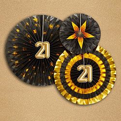 Sada 3 papírových dekorací Neviti Glitz & Glamour 21 Goldie