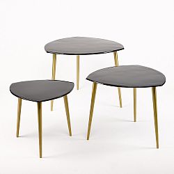 Sada 3 příručních stolků s deskou ze smaltu Simla Basic