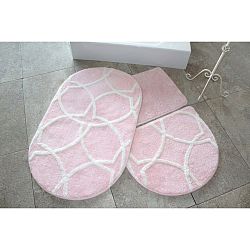 Sada 3 pudrově růžových předložek do koupelny Alessia