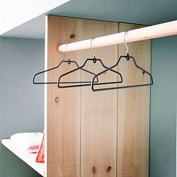 Sada 3 ramínek na kabáty s kalhotovou tyčíCompactor Taupe Coats