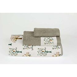 Sada 3 ručníků z bavlny a mikrovlákna Surdic Trees