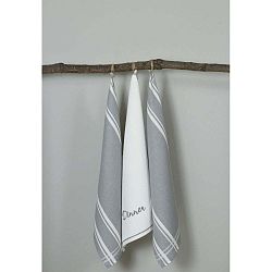 Sada 3 šedo-bílých kuchyňských utěrek My Home Plus Dinner, 50 x 70 cm