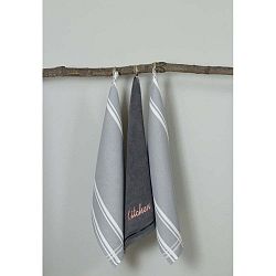 Sada 3 šedo-bílých kuchyňských utěrek My Home Plus Kitchen, 50 x 70 cm