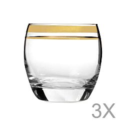 Sada 3 skleniček s okrajem zlaté barvy Mezzo, 200 ml