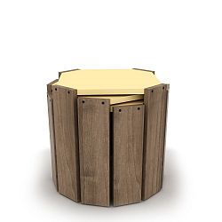 Sada 3 stohovatelných odkládacích stolků s krémovým detailem Rafevi Hansel