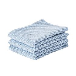 Sada 3 světle modrých bavlněných kuchyňských utěrek Zone Garro, 27 x 27 cm