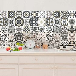 Sada 30 nástěnných samolepek Ambiance Wall Decal Cement Tiles Antalya, 15 x 15 cm