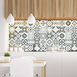 Sada 30 nástěnných samolepek Ambiance Wall Decal Cement Tiles Shades of Gray Oslo, 15 x 15 cm
