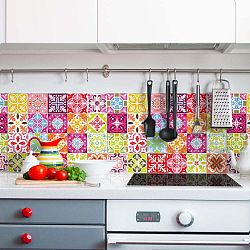 Sada 30 nástěnných samolepek Ambiance Wall Stickers Cement Tiles Heloisa, 15 x 15 cm