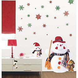 Sada 30 vánočních samolepek Fanastick Christmas Red Flakes