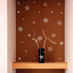 Sada 30 vánočních samolepek Fanastick Christmas Silver Flakes