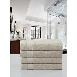 Sada 4 béžových bavlněných ručníků HIP, 50 x 100 cm