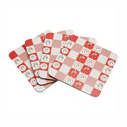 Sada 4 bíločervených podtácků HOME ELEMENTS De Campagne