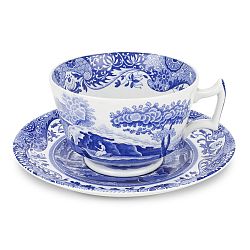 Sada 4 bílomodrých šálků s podšálkem Spode Blue Italian, 280 ml