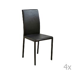 Sada 4 černých jídelních židlí s potahem z eko kůže Evergreen House Villy