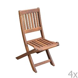Sada 4 dětských zahradních skládacích židlí z akáciového dřeva ADDU Idaho